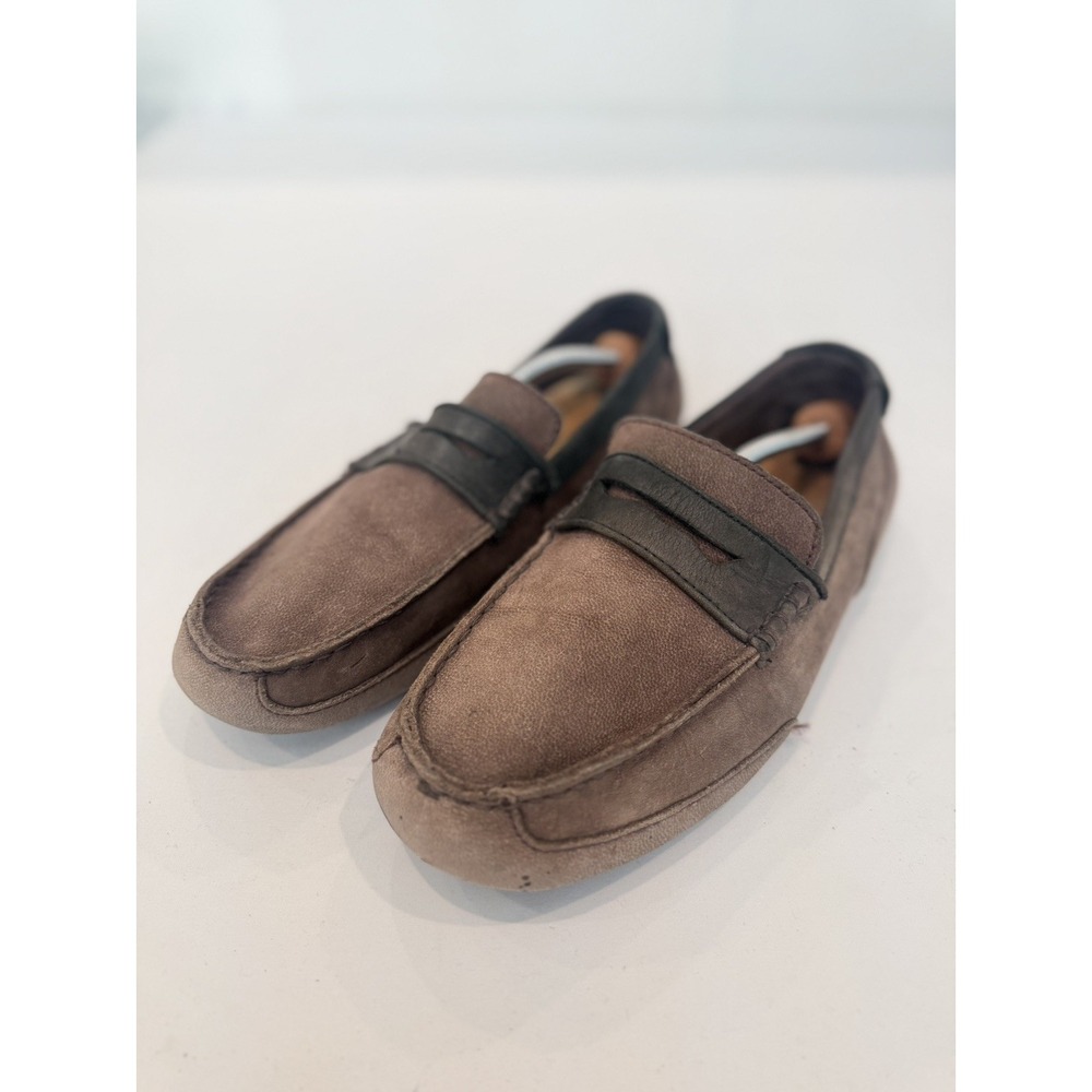 Ugg Men's Tucker Moc Driving Penny Loafer Shoes Two Tone BROWN BLACK US 10 loung